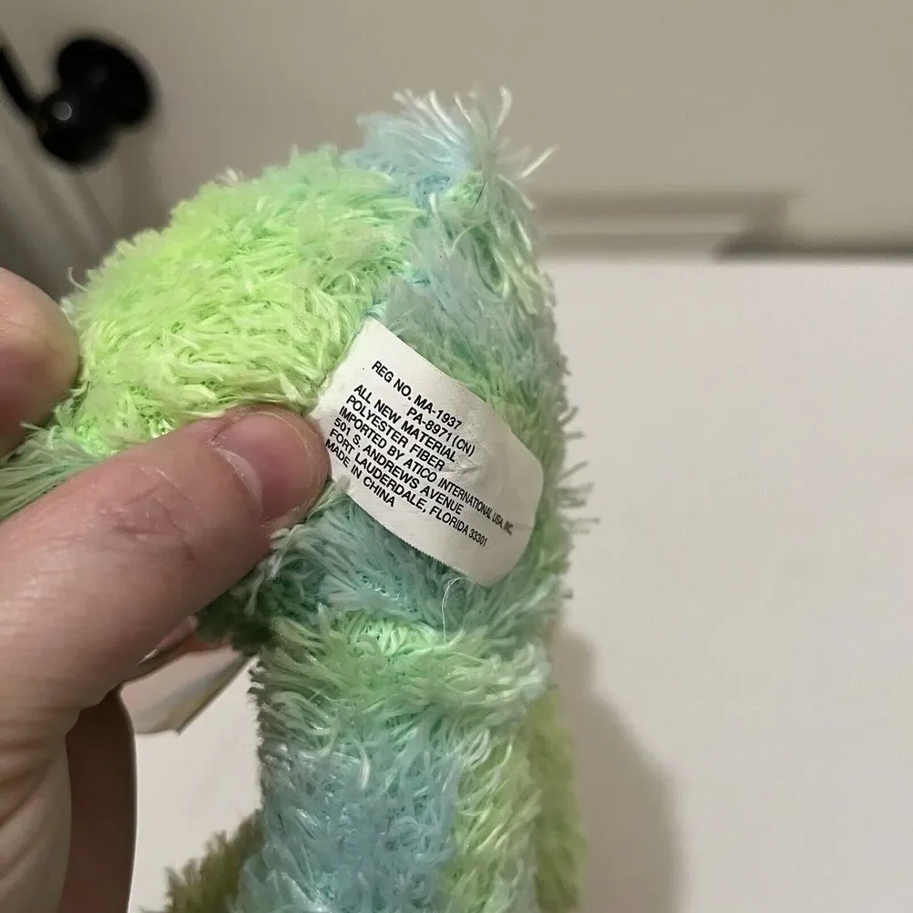 Atico International Green Tie Dye Fuzzy Bunny Rabbit Plush 7